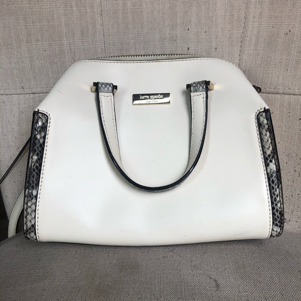 Kate Spade Savannah Bag White Snake Skin